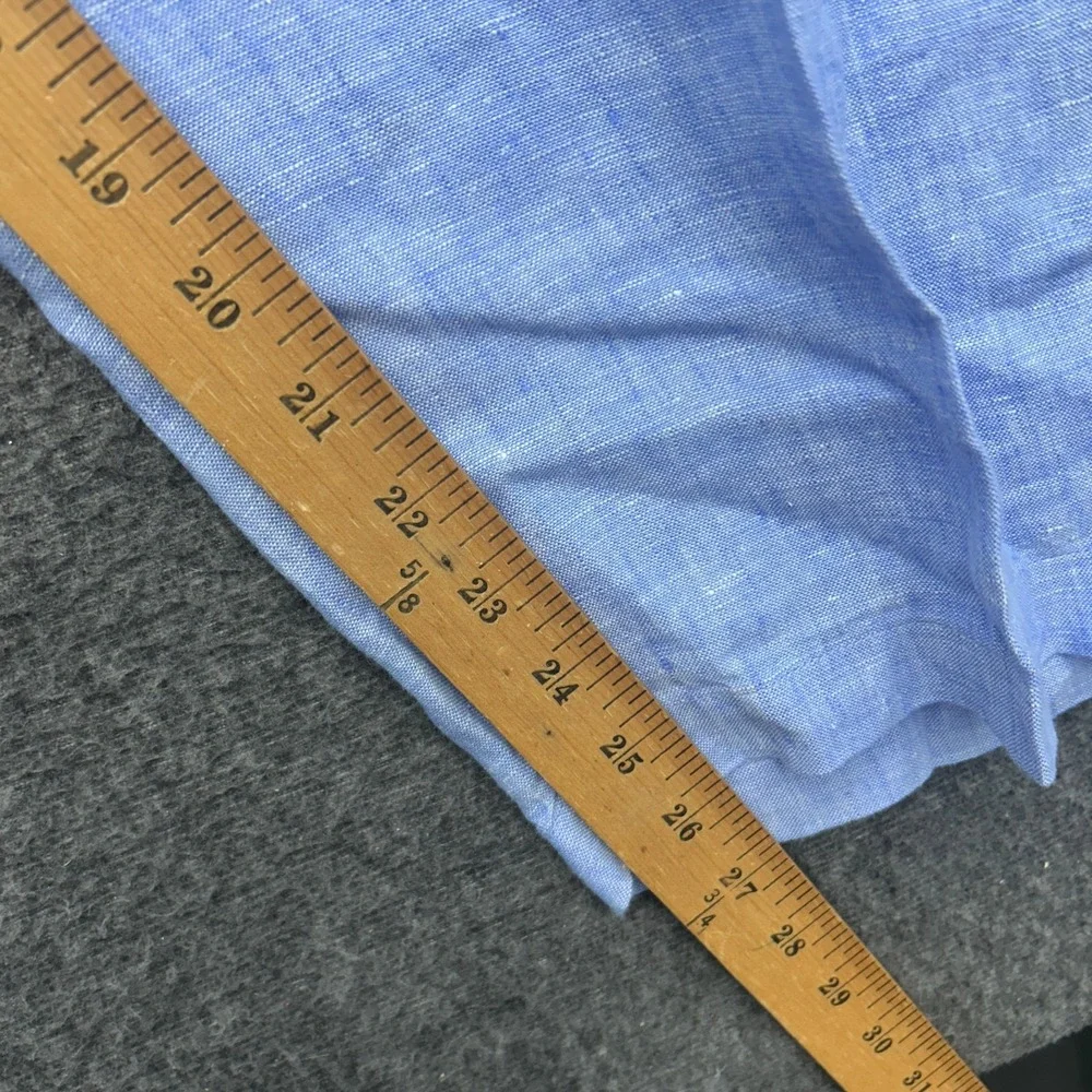 Quince European Linen Pants Womens XL French Blue Elastic Waist Pocket